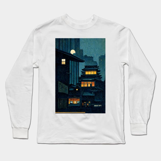 Tokyo City Nights Long Sleeve T-Shirt by RLP.Art